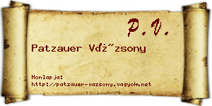 Patzauer Vázsony névjegykártya